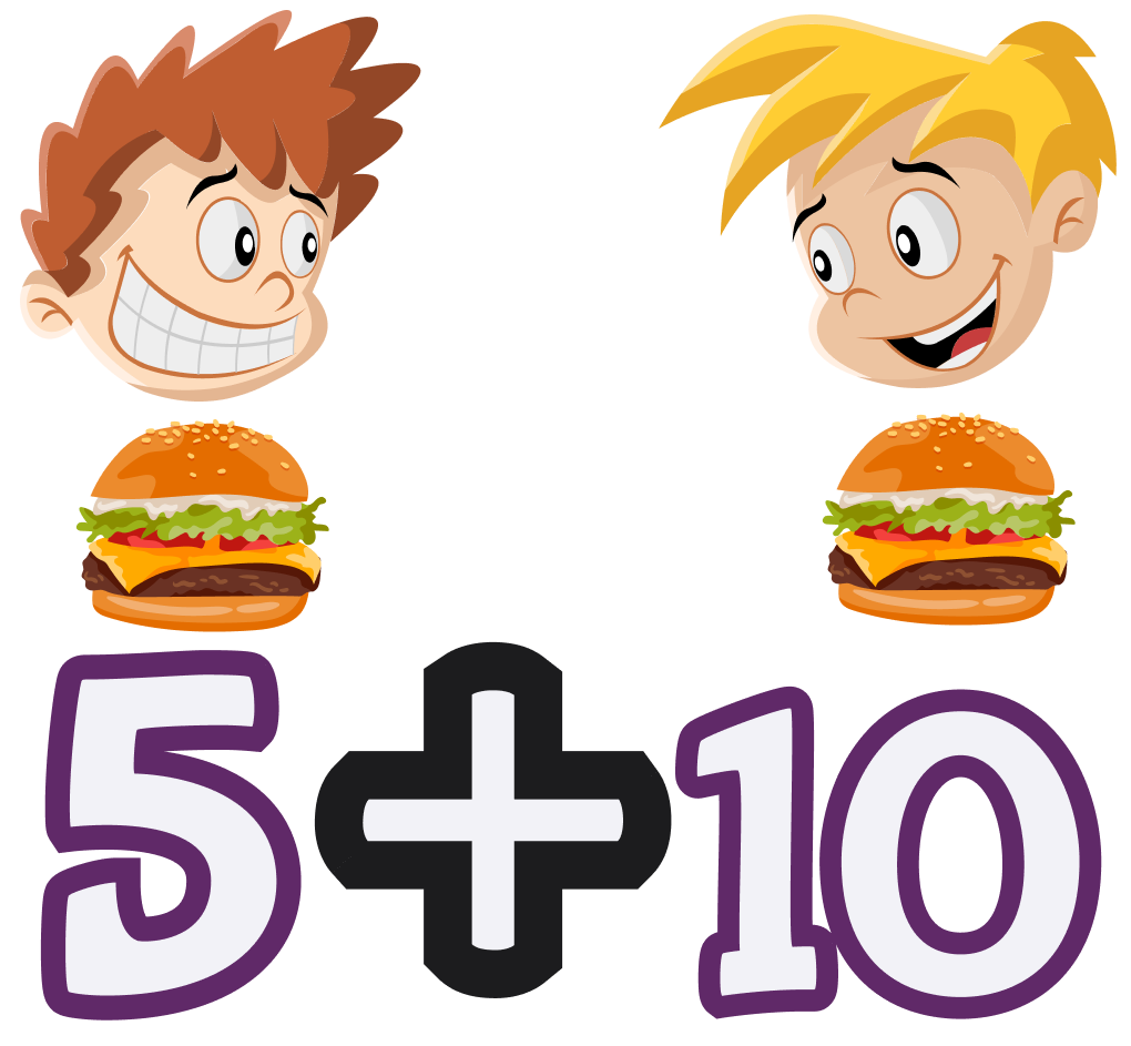 Suma de niños con hamburguesas