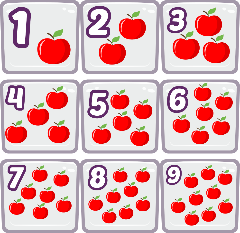 Manzanas numero del 1 al 9